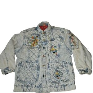 Major Damage Denim Quilted Bomber Jacket